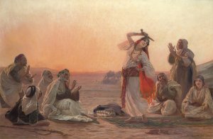 A Dance At Sunset by Otto Pilny Oil Painting