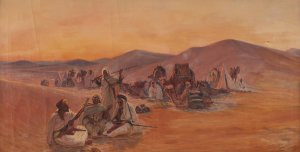 Bedouin Camp by Otto Pilny Oil Painting