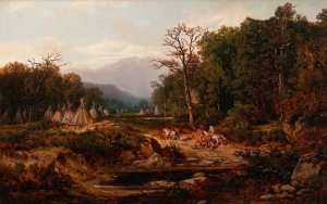 Indian Encampment by Otto Reinhold Jacobi Oil Painting