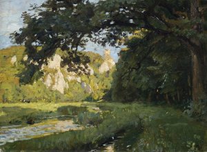 Sommerliche Landschaft, wohl bei Buttenhausen by Otto Reiniger Oil Painting