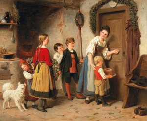 The Birthday Cake by Otto Rethel Oil Painting