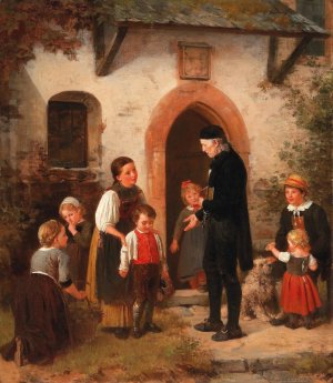 The Schoolmaster by Otto Rethel Oil Painting