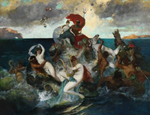Wedding procession of Neptune and Amphitrite by Otto Seitz Oil Painting