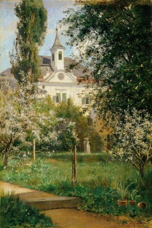 Schloss Gerasdorf by Otto Seraphim Peters Oil Painting