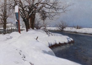 Dachauer Wintertag by Otto Strutzel Oil Painting