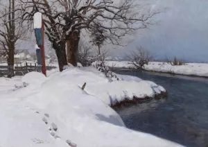 Dachauer Wintertag by Otto Strutzel Oil Painting
