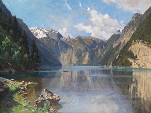 Der Konigssee by Otto Strutzel Oil Painting