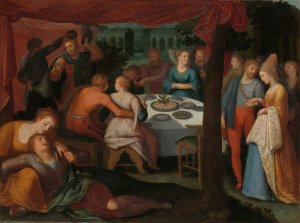 A Nocturnal Banquet by Otto Van Veen Oil Painting