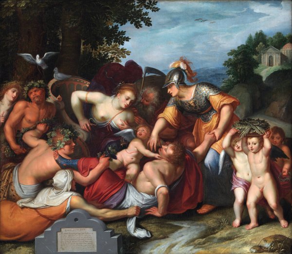Allegory of the Temptations of Youth  by Otto Van Veen - Hand-Painted Oil Painting Reproduction