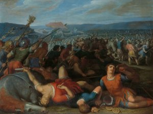 The Batavians Defeating the Romans on the Rhine by Otto Van Veen Oil Painting
