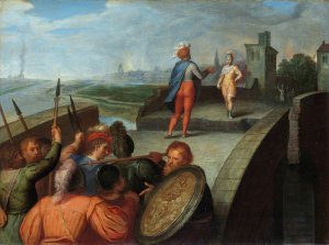 The Peace Negotiations between Julius Civilis and the Roman General Cerialis by Otto Van Veen Oil Painting