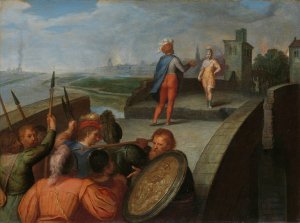 The Peace Negotiations between Julius Civilis and the Roman General Cerialis by Otto Van Veen Oil Painting