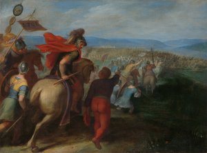 The Romans nearly Overpower the Army of Julius Civilis through the Treachery of a Batavian by Otto Van Veen Oil Painting