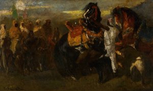 Bedouin Riders by Otto Von Faber Du Faur Oil Painting