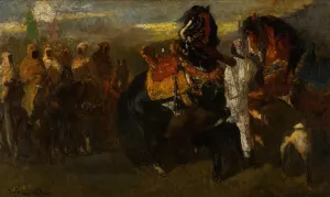 Bedouin Riders by Otto Von Faber Du Faur Oil Painting