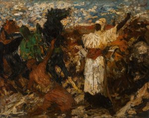 Reining in the Horses by Otto Von Faber Du Faur Oil Painting