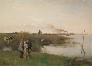 Idyllische Flusslandschaft by Otto Von Thoren Oil Painting