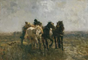 Ungarisches Fuhrwerk by Otto Von Thoren Oil Painting