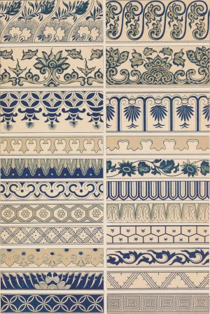 Examples of Chinese ornament, Pl.16 by Owen Jones Oil Painting