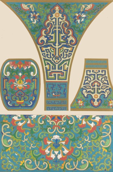 Examples of Chinese ornament, Pl.26  by Owen Jones - Hand-Painted Oil Painting Reproduction