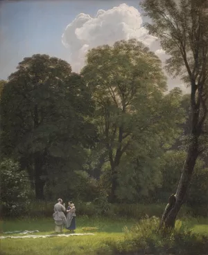 Bleaching Linen in a Clearing by P. C. Skovgaard Oil Painting