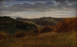 Hills behind the Moen Cliff Oil painting by P. C. Skovgaard