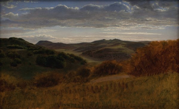 Hills behind the Moen Cliff  by P. C. Skovgaard - Hand-Painted Oil Painting Reproduction