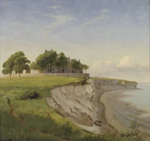 Hojerup Church on the Cliffs of Stevns, Zealand by P. C. Skovgaard Oil Painting