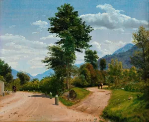Italian Landscape by P. C. Skovgaard Oil Painting