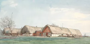Lundsgaard omtrent midt pa Laesso by P. C. Skovgaard Oil Painting