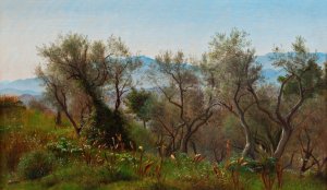 Olive Trees near Olevano by P. C. Skovgaard Oil Painting