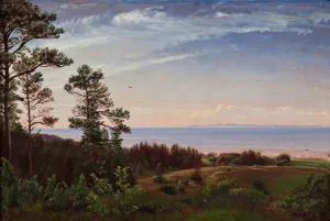 View from the northern coast of Zealand over Kattegat and Kullaberg by P. C. Skovgaard Oil Painting