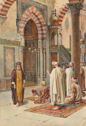 Moslems at Prayer Oil painting by P. Pavesi