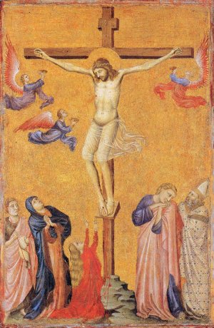 Right Wing of a Diptych by Pacino Di Bonaguida Oil Painting