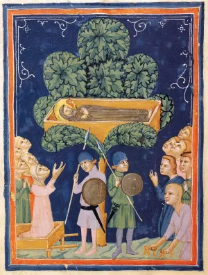 The Morgan Codex Folio 37 by Pacino Di Bonaguida - Oil Painting Reproduction