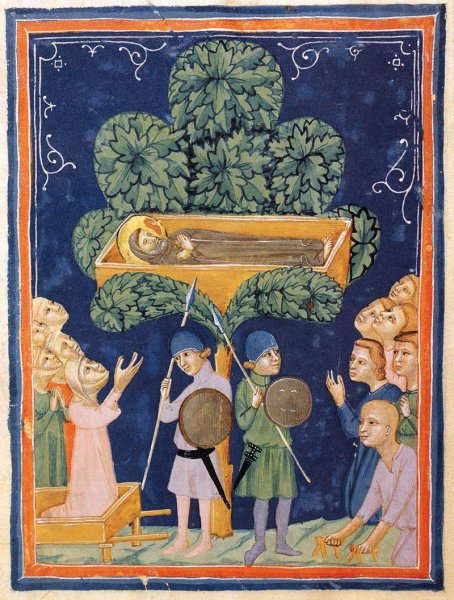 The Morgan Codex Folio 37 by Pacino Di Bonaguida - Hand-Painted Oil Painting Reproduction
