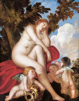 Sleeping Venus with Putti by Padovanino Oil Painting