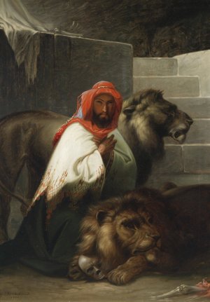Der Lowenbandiger by Pal Bohm Oil Painting