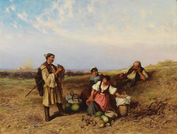 Rast am Feld by Pal Bohm - Hand-Painted Oil Painting Reproduction