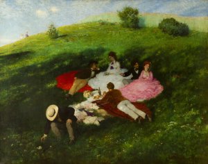 Picnic in May by Pal Szinyei Merse Oil Painting