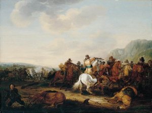 A Skirmish Between Cavalry and Infantry by Palamedes Palamedesz Oil Painting
