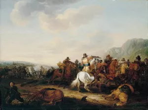 A Skirmish Between Cavalry and Infantry by Palamedes Palamedesz Oil Painting