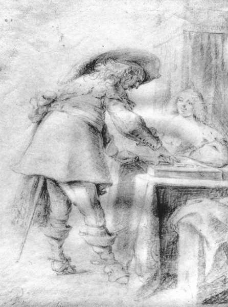 Main Product Photo of Couple Playing Trictrac Painting by Palamedes Palamedesz