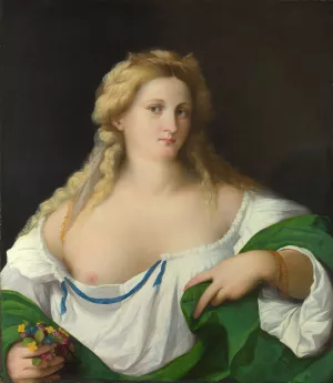 A Blonde Woman by Palma Vecchio - Oil Painting Reproduction