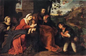 Adoration of the Shepherds with a Doonor by Palma Vecchio - Oil Painting Reproduction