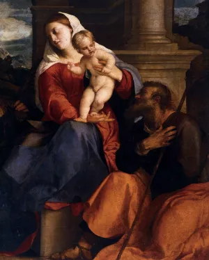 Sacred Conversation Detail by Palma Vecchio - Oil Painting Reproduction