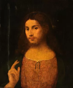 Head Of Christ by Palma II Vecchio (Follower) Oil Painting