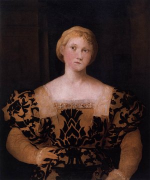 Portrait of Paola Priuli by Palma Vecchio Oil Painting