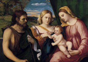 Sacra Conversazione by Palma Vecchio Oil Painting