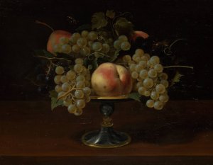 Still Life of Grapes and Peaches by Panfilo Nuvolone Oil Painting